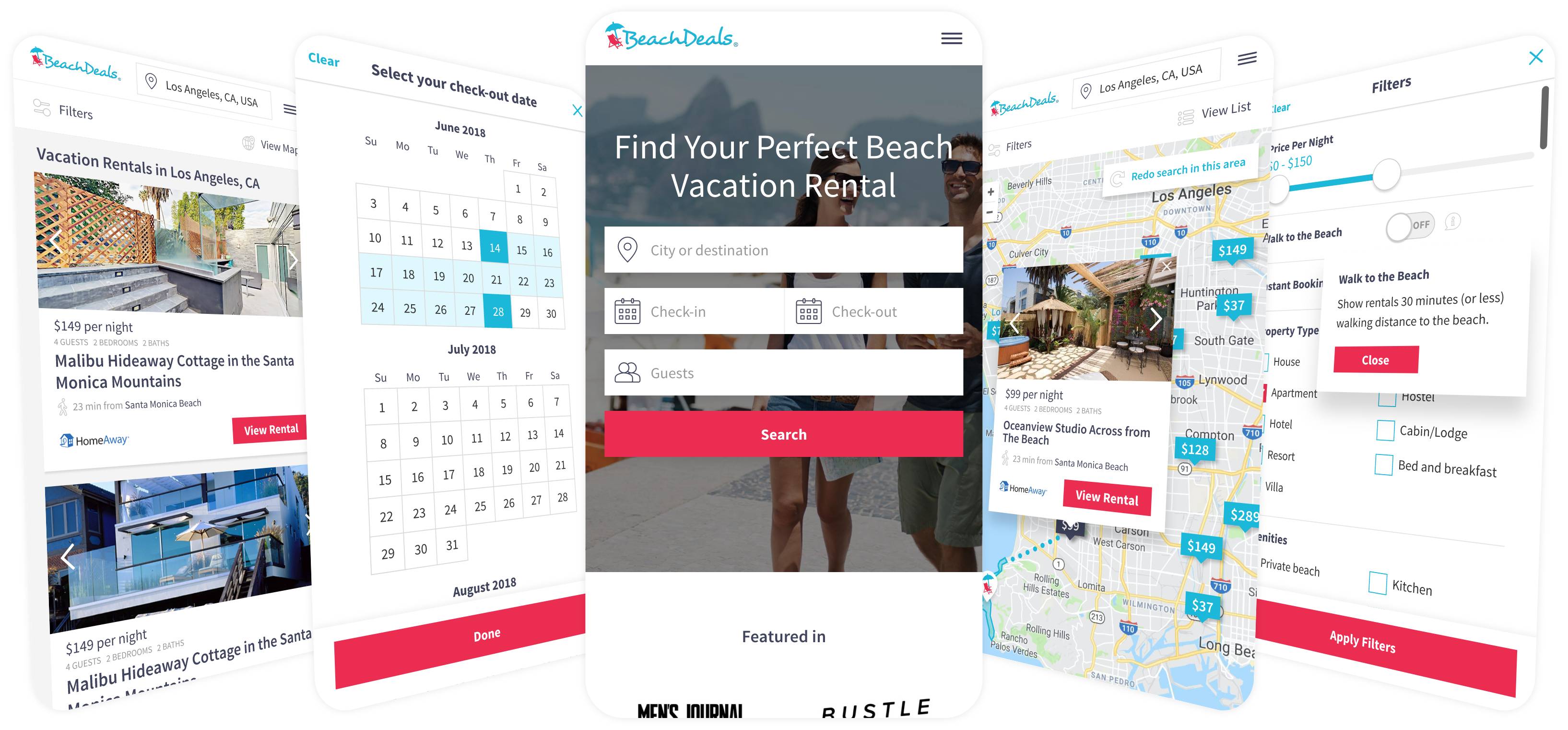 BeachDeals Mobile User Interface