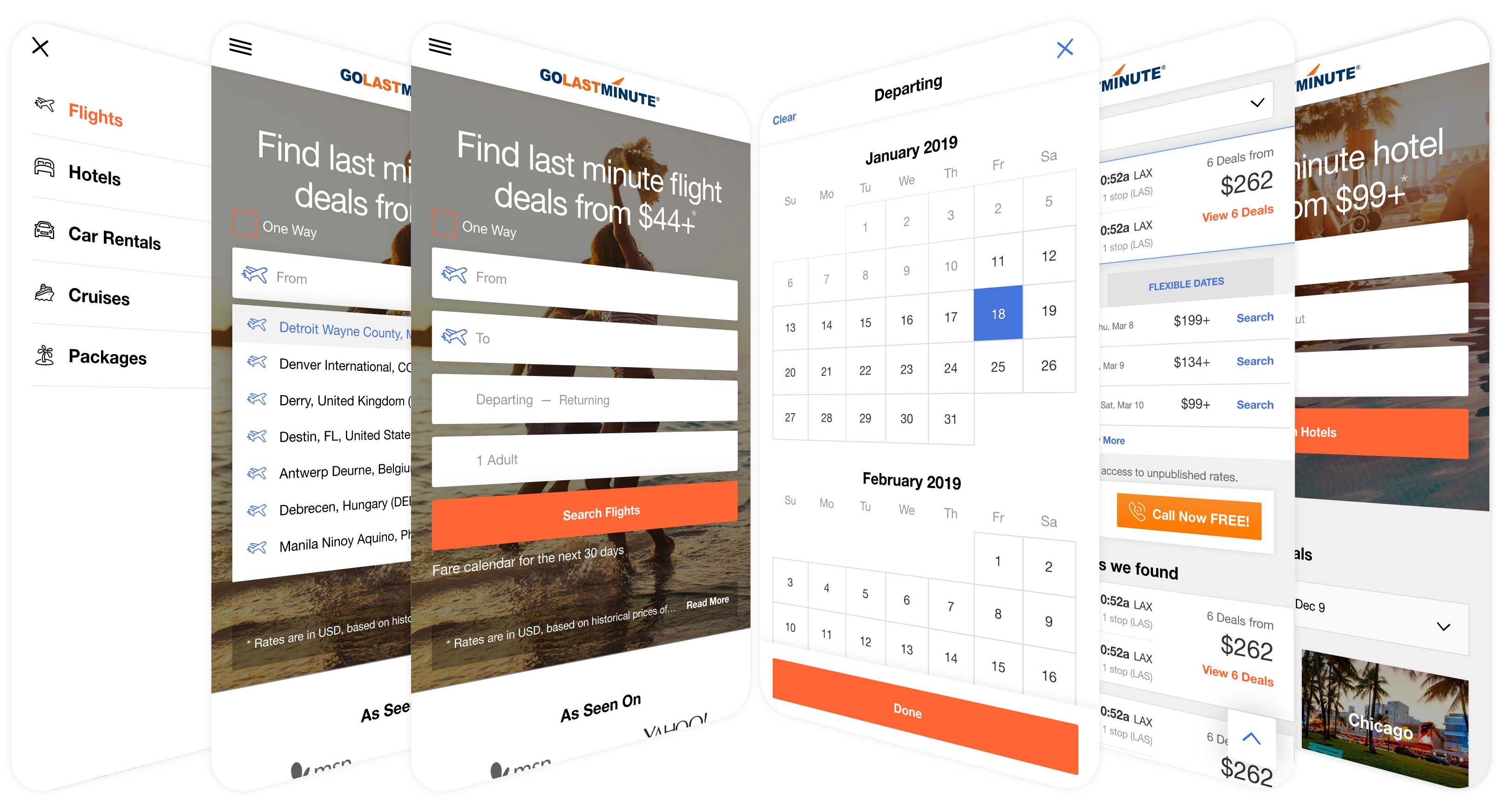 GoLastMinute Mobile UI